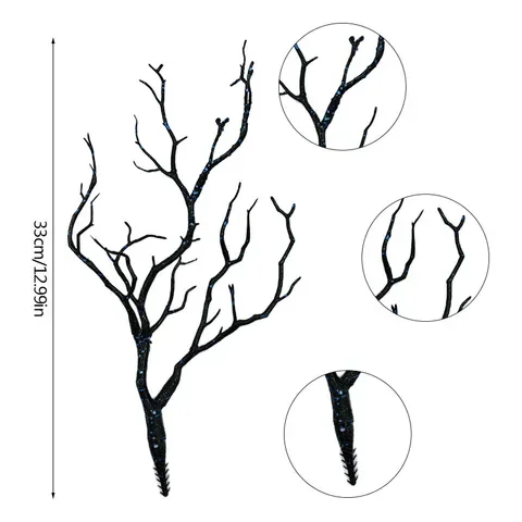 

1Pc Black Artificial Branch Fake Plant Plastic Branch DIY Antler Headband Craft For Home Garden Wedding Party Decor Coral Branch