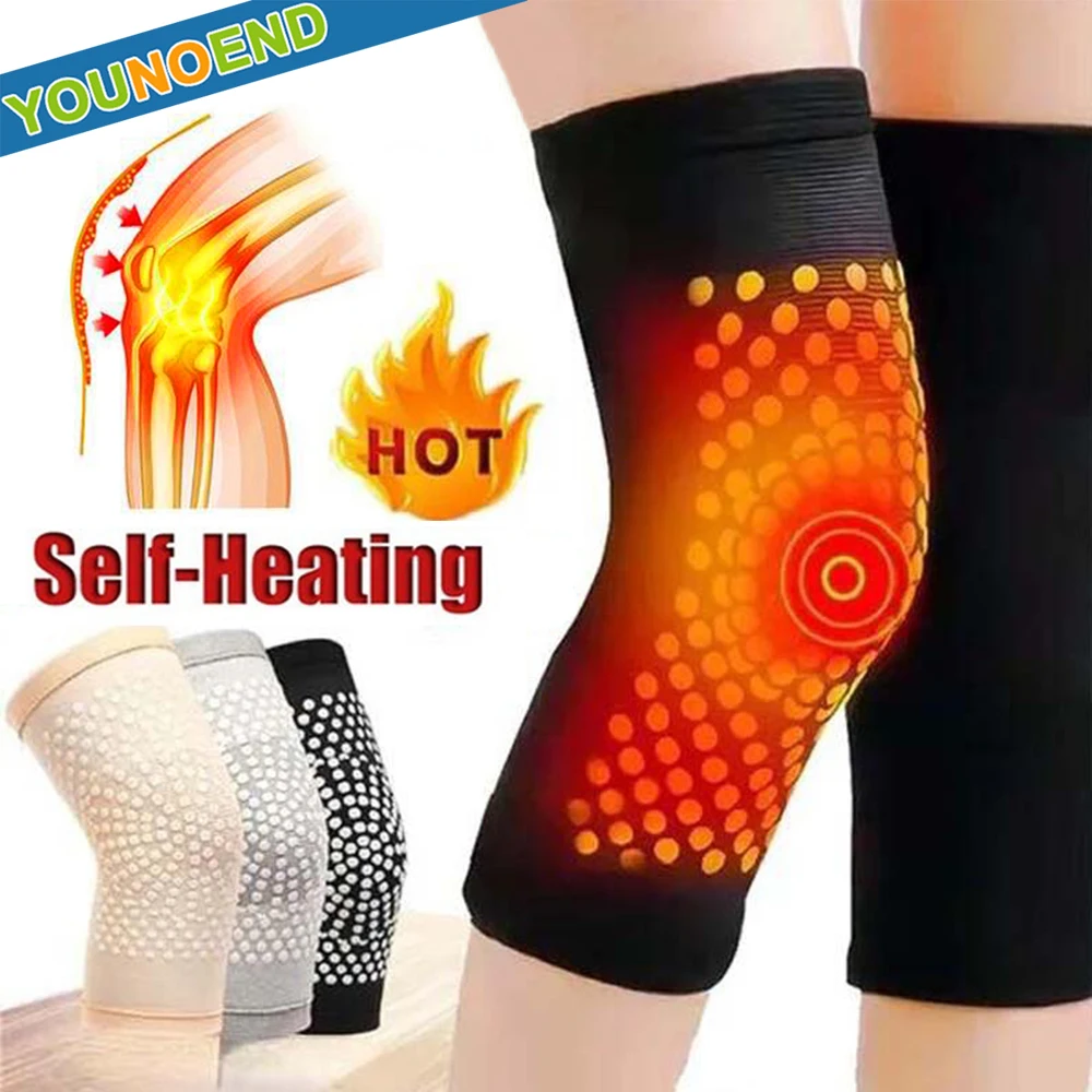 цена 2Pcs/Pair Wormwood Self-heating Knee Pads Knee Brace Leg Warmer for Rheumatism Arthritis Joint Pain Improve Blood Circulation