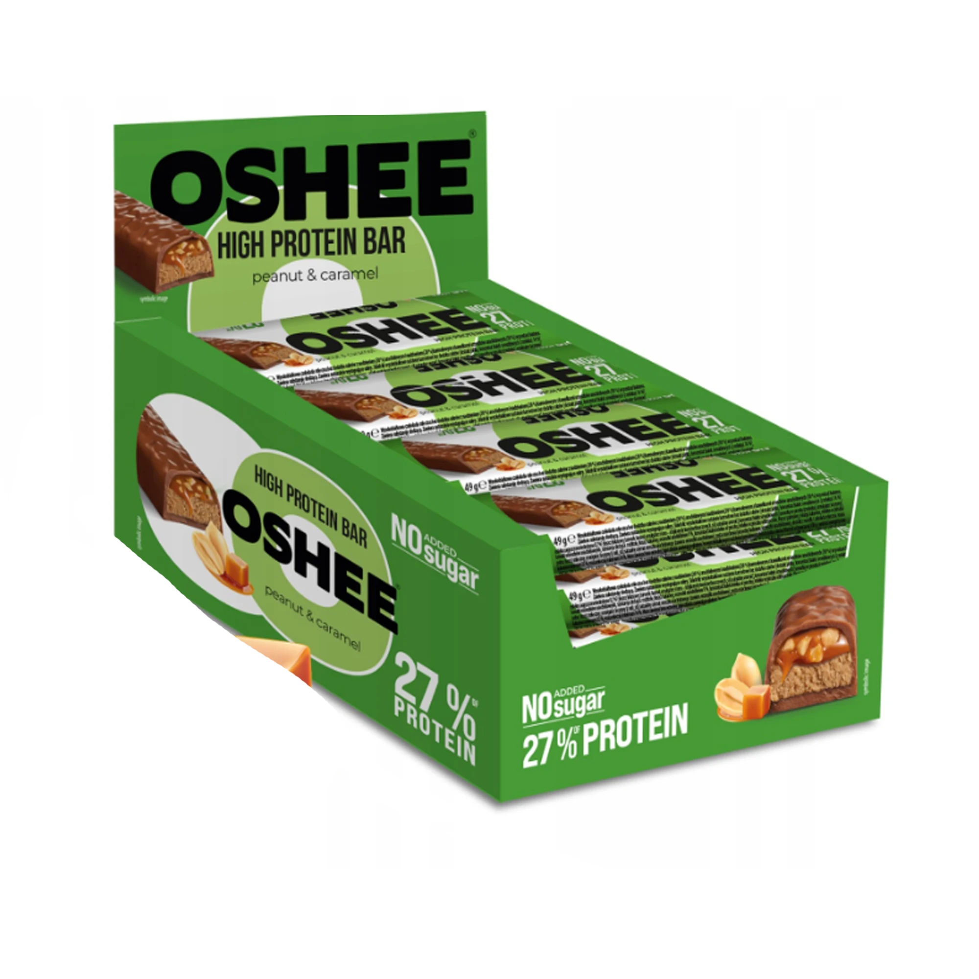 Oshee Baton proteinowy orzech & karmel 49 g x 12 sztuk