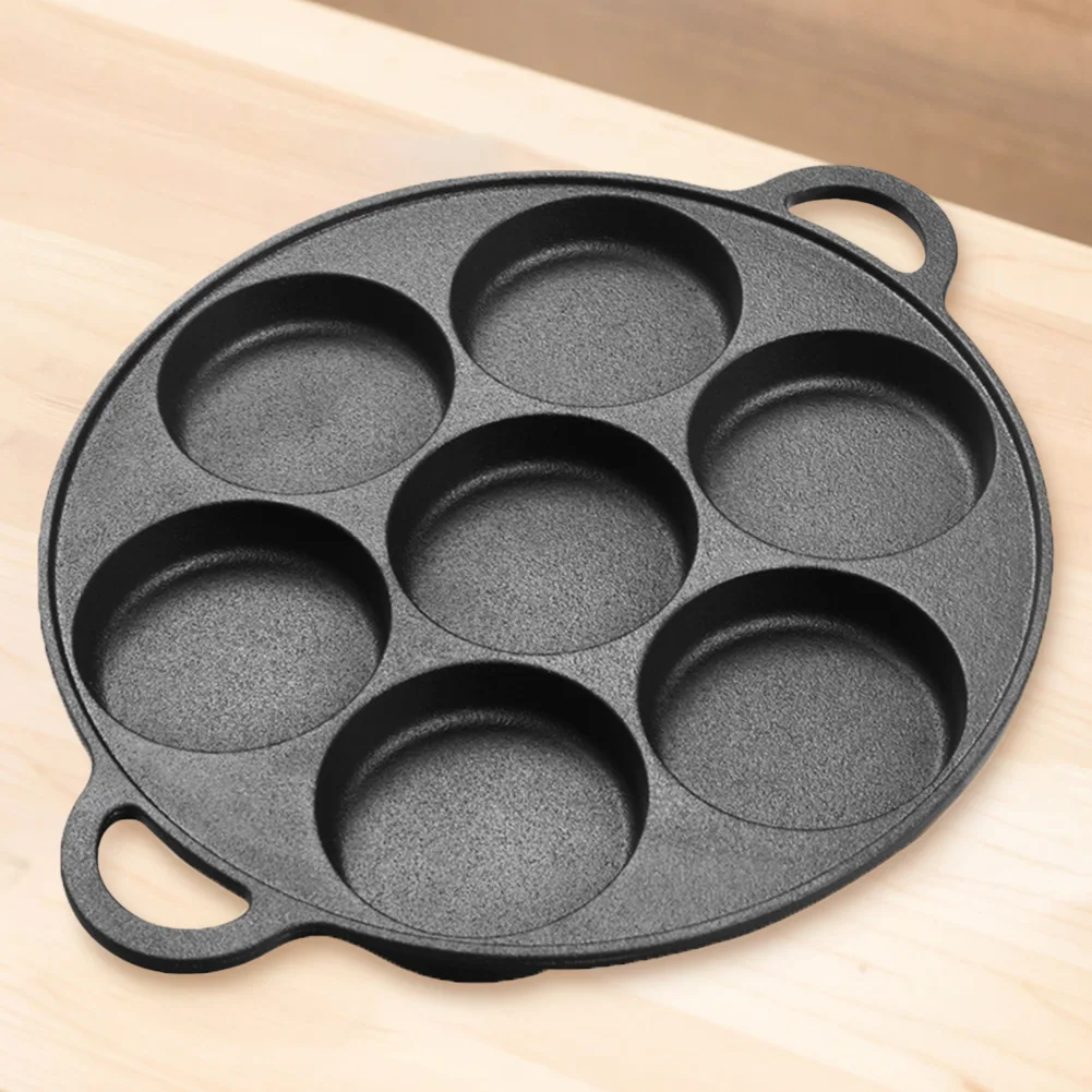 7-3 Hole Non-Stick Kitchen Cooking Ham Pan Breakfast Maker Cookware Cast Iron Egg Pie Frying Pot Takoyaki Pan for Gas Stove