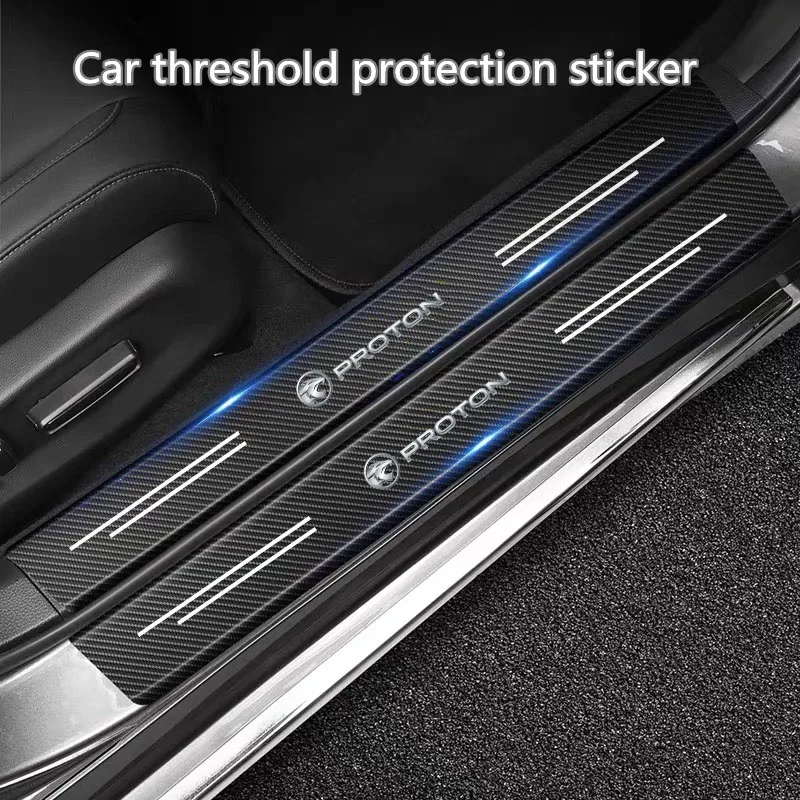 

DIY Paste Protector Strip Auto Door Sill Side Protect Film Carbon Fiber Car Sticker for proton x50 x70 x90 saga persona s50