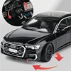 1:24 AUDI A6 Alloy Car Model Diecast & Toy Metal Vehicle Car Model High Simulation Collection Sound and Light Childrens Toy Gift 4