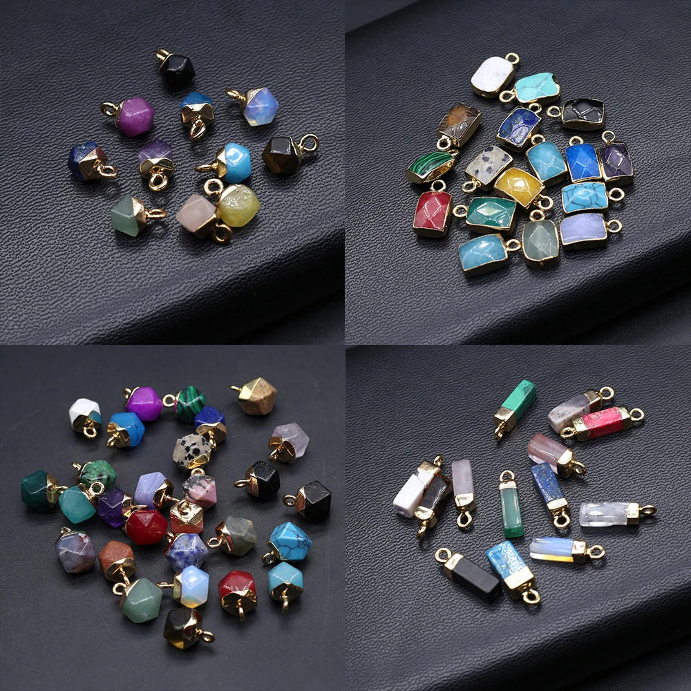 

Wholesale Natural Stone Small Pendant Charms Random Color Natural Agates Pendant for Making DIY Jewelry Necklace Accessories