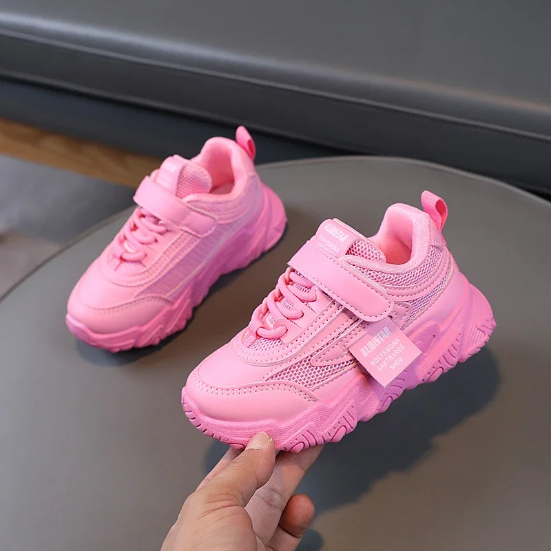 Fashion Kids Sports Shoes for Boys Girls Breathable Air Mesh Hook & Loop 2025 Hot Spring Autumn Children Running Casual Sneakers