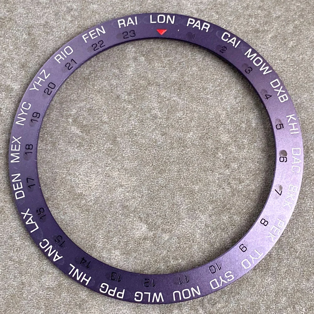 Aluminum Sloping Watch Bezel Insert Ring for Men's 40mm Watch - Available in Black, Blue, Green, Red, Purple