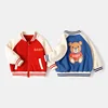 Ins Baby Boy Autumn Baseball Uniform Cotton Letter Bear Toddler Girl Jacket Loose Spliced Raglan Sleeve Infant Girl Outwear Coat 1