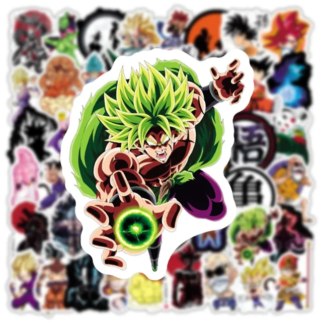 Pegatinas de Anime de Dragon Ball para niños, calcomanías de grafiti para monopatín, portátil, botella de agua, motocicleta, juguete de dibujos animados, 50/100/200 piezas 3