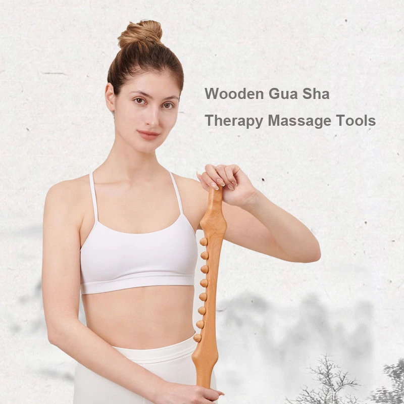 Scraping Stick Natural Wood Guasha Back Shoulder Neck Waist Leg Physical Pressure Point Massage Tools Muscle Relaxation Massager 1pc body back buddy trigger point massage stick muscle fascia relaxation muscle start and end points original points