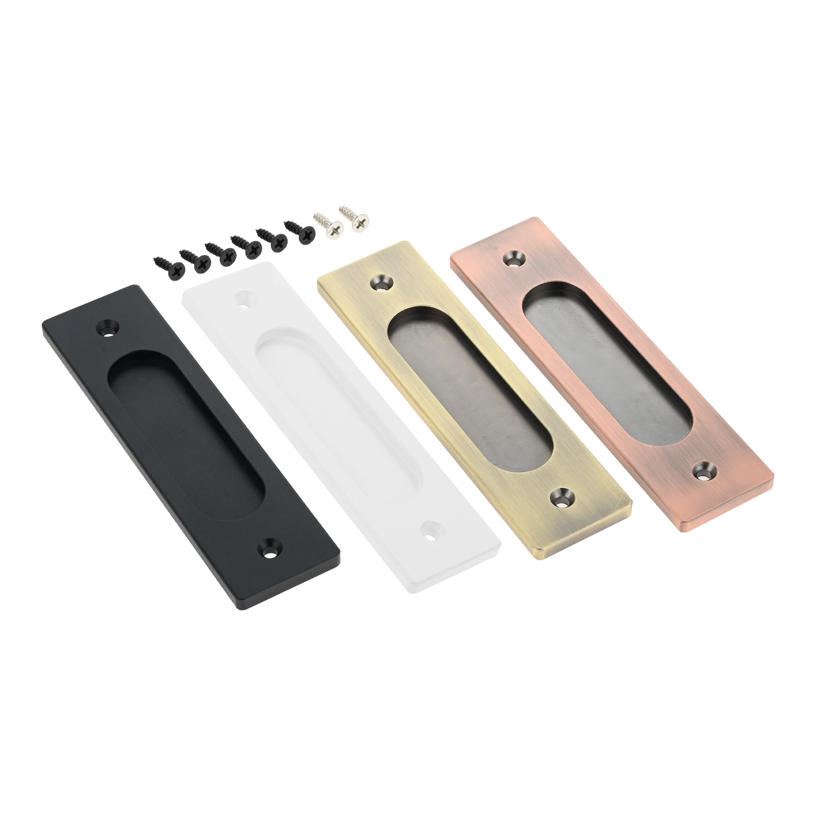 Door Handles 1 Set Barn Door Sliding Pull Handle Hardware Screw Hidden Door Kitchen Drawer Pulls for Sliding Barn Doors Gates Garages Sheds
