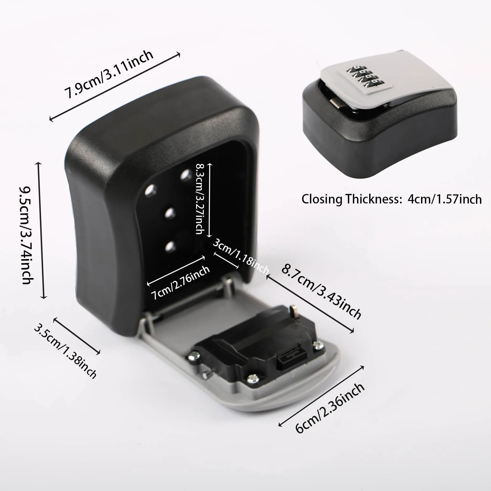 Combination Lock 1pc Wall-Mounted Key Storage Box Password Outdoor Resettable Secret Code Lock Safe