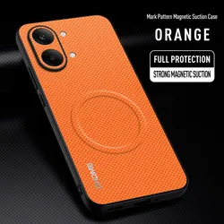 Luxury Car Magnetic Holder Shockproof TPU Silicone Phone Case - Premium Back Cover for Poco X8 Pro Max (Orange)