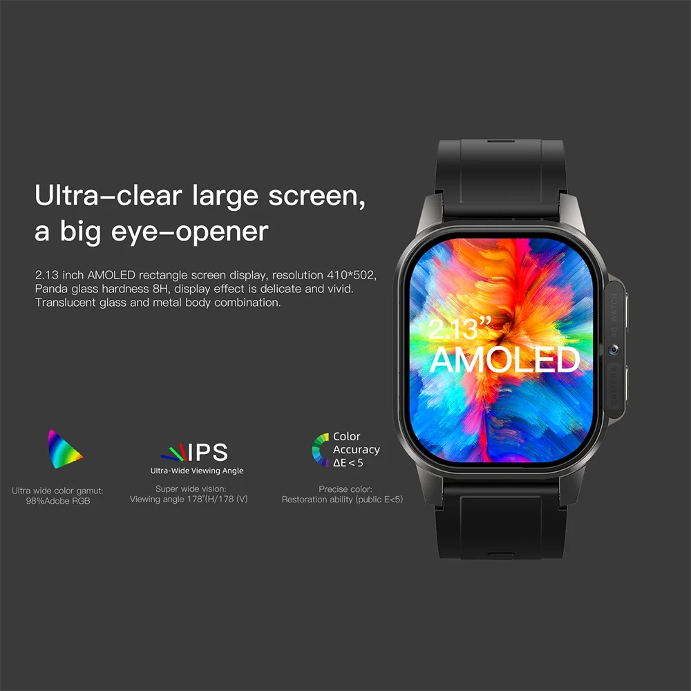 Rainbuvvvy AMOLED 4G Ʈũ Ʈ ġ, 2.13 ġ HD ȭ, SIM  ī޶, GPS, ȵ̵ 8.1,  ġ , DM62, 2GB RAM, 16G ROM