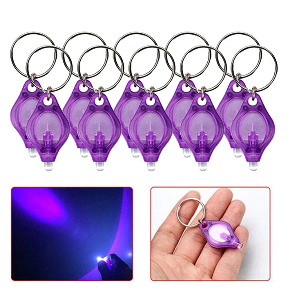 1pc Uv Mini Keychain Led Flashlight Promotion Gifts Torch Light Lamp