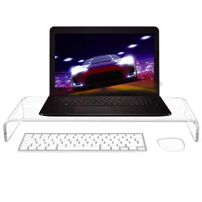 Computer Stand Riser Desktop 2D Acrylic Keyboard Bracket Space Saving