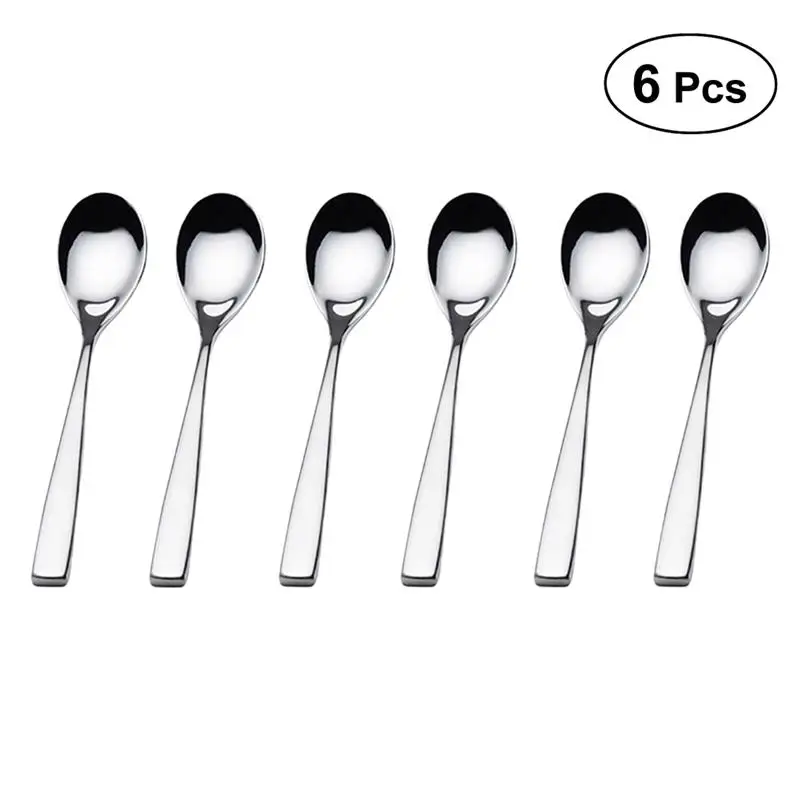 6pcs 304 Stainless Steel Teaspoons for Tea and Dessert with cutlery set,kitchenware accessories