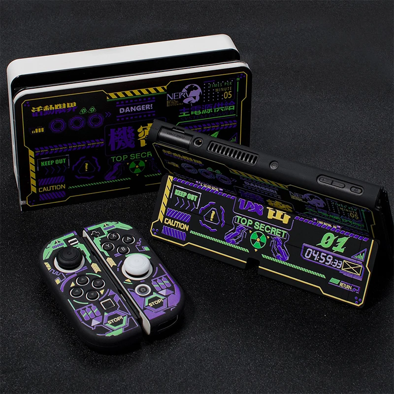 Interruptor Oled Case Legal Preto Macio Tpu Capa Suporte Escudo Protetor para Nintend Switch Oled ns Joy-con Case Acessórios