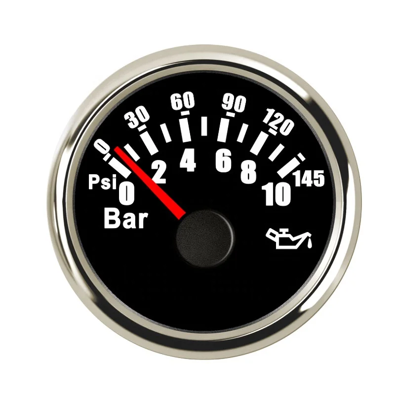 52mm 0-10Bar Oil Pressure Gauge for Large Equipment Automobile Cruise Ships Power Generator