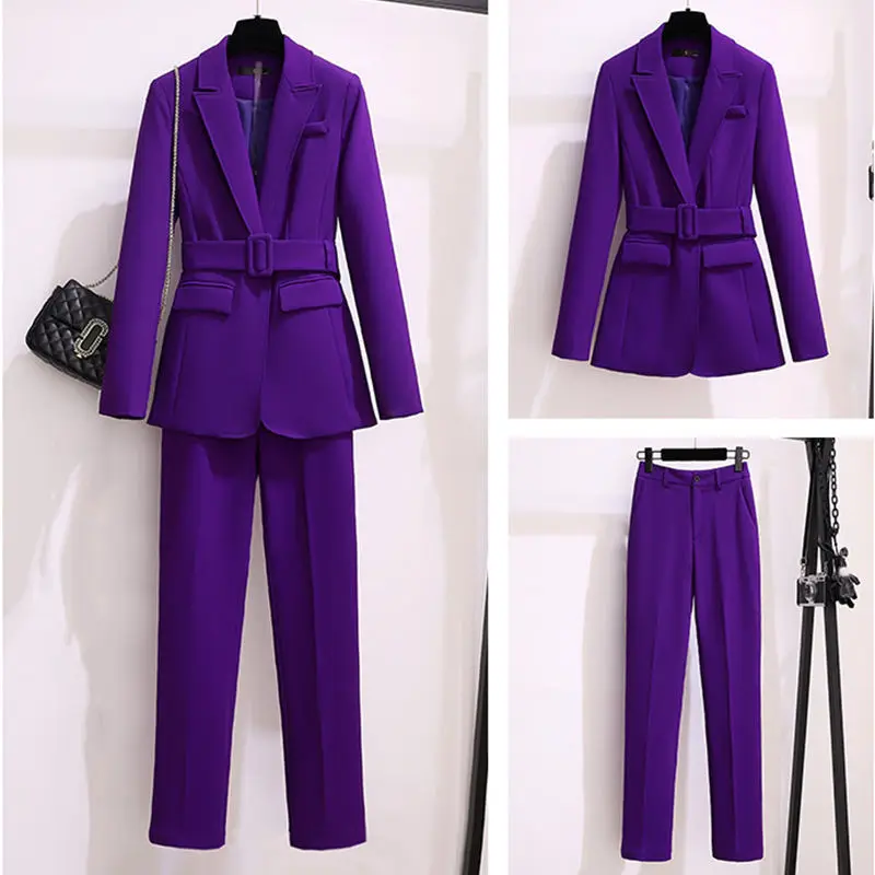 New Autumn and Winter Two Piece Suit Women's Fashionable Work Clothes Fashion Temperament Suit Professional Formal Suit Blazers