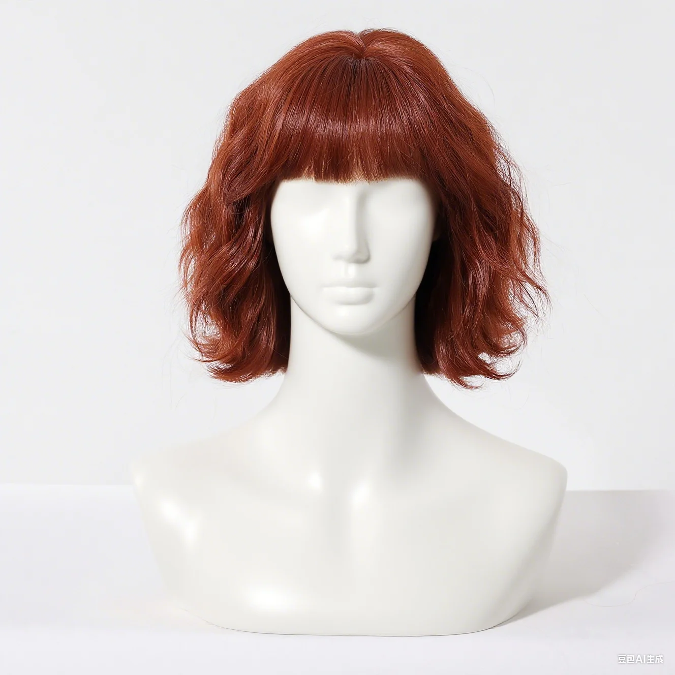 Platinblonde, kurze, gewellte Bob-Synthetik-Perücke mit Pony, flauschige, natürliche, hitzebeständige Faser, Cosplay, tägliche Party-Perücke für Frauen – Detail 10