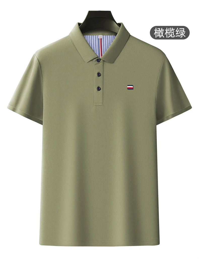 Polo Shirt Men's Pure Cotton Short Sleeved Polo Shirt Summer Business Casual 4xl