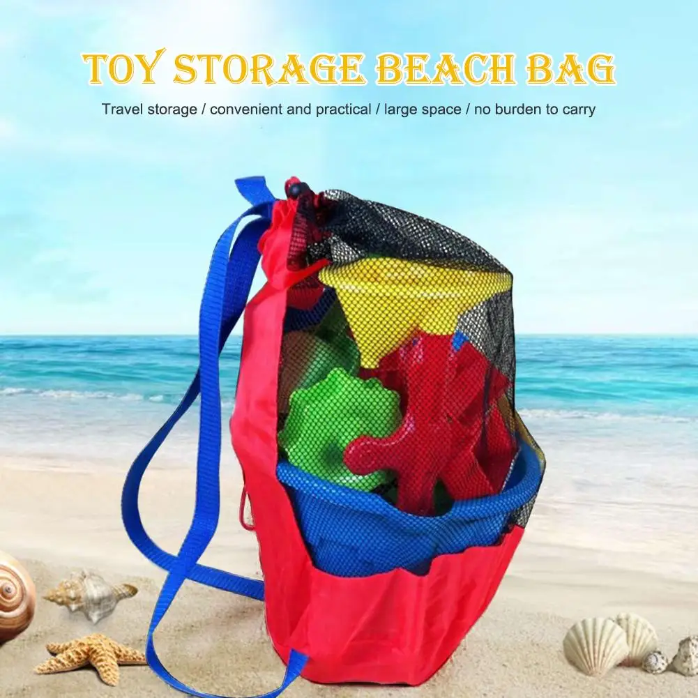 Outdoor Swimming Beach Bag Swimming Bag Foldable Mesh Children Beach Toy Organizer Pouch for Kids Summer Sundries Organizer 2