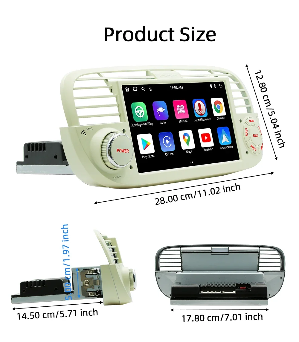 S82171cc3078b4184b8afd5a7b4c9fce1G 1Din Android Car Radio Player for Fiat 500 Abarth 2007-2015 Carplay GPS Navigation Autoradio RDS DAB Car Multimedia Player