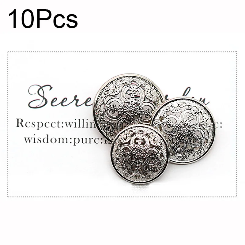 naaiknopen, knopen, 5 stks Mix Ronde Metalen Knop Gouden Schacht Knop for Kleding Retro Decoratieve Knopen Kledingstuk Jas Naaien Accessoires 15/20/25mm, D- Goud, 25MM (Color : B Gold, Size : 15mm
