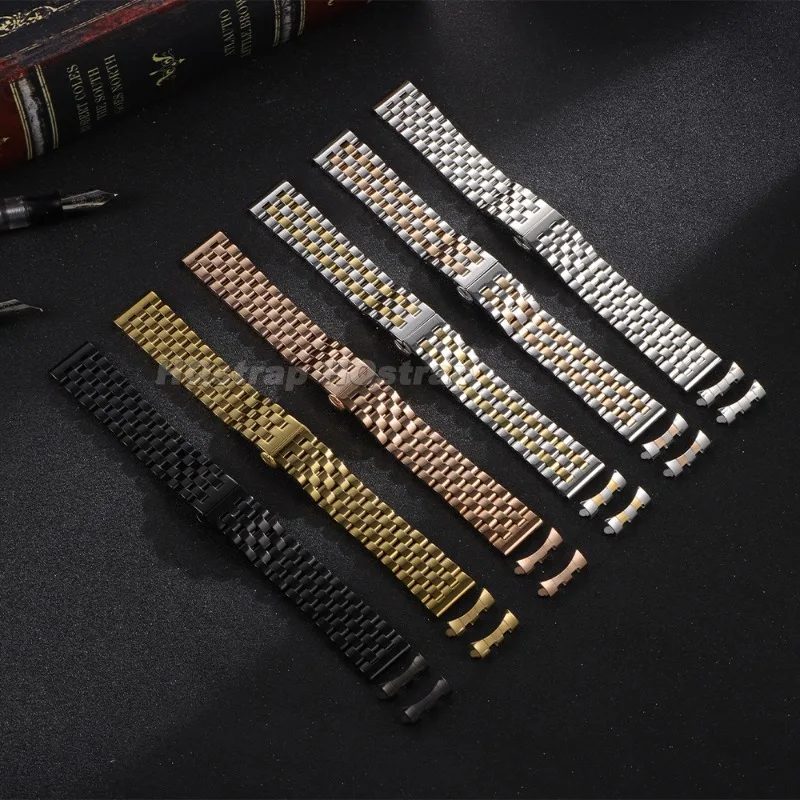 Premium Solid Stainless Steel Watch Band Replacement Strap with Adjustable Width and Versatile End Links