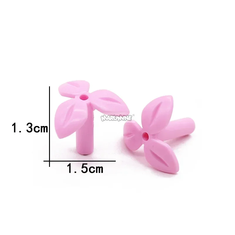 Marumine 50PCS 37695 Leaves MOC Bricks Accessories Parts Build Blocks Plant Stem Bottom Pin Grass Garden Jungle City Pieces Toys 6