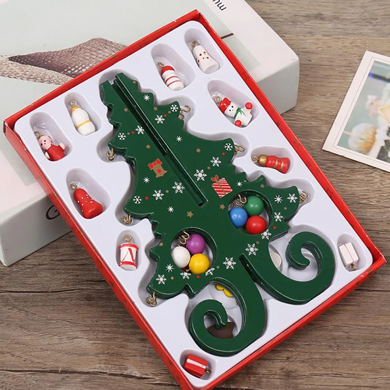 christmas tree ornaments collapsible christmas tree mini christmas tree Christmas Tree Children's Handmade DIY Stereo Wooden Scene Layout