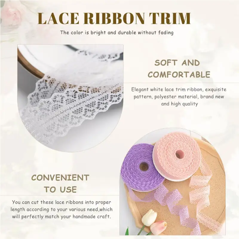 1/5/10 yards  Lace ribbon 3cm Wide Vintage Pattern Ribbons DIY Apparel Sewing Fabric Gift Wrapping Party Decorations - Image 3