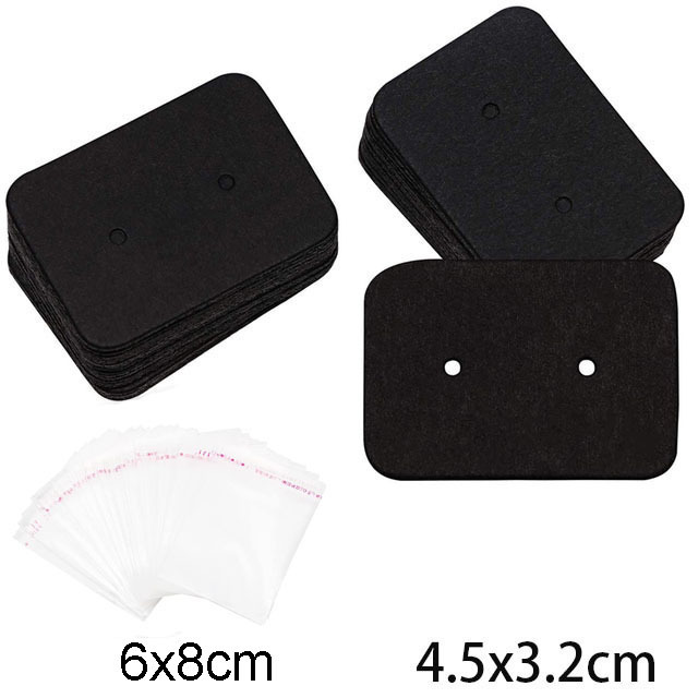 sets Kraft Paper Cards Jewelry Necklace Earring Display Holder with Self Adhesive OPP Bags Personal Business Retail Packaging