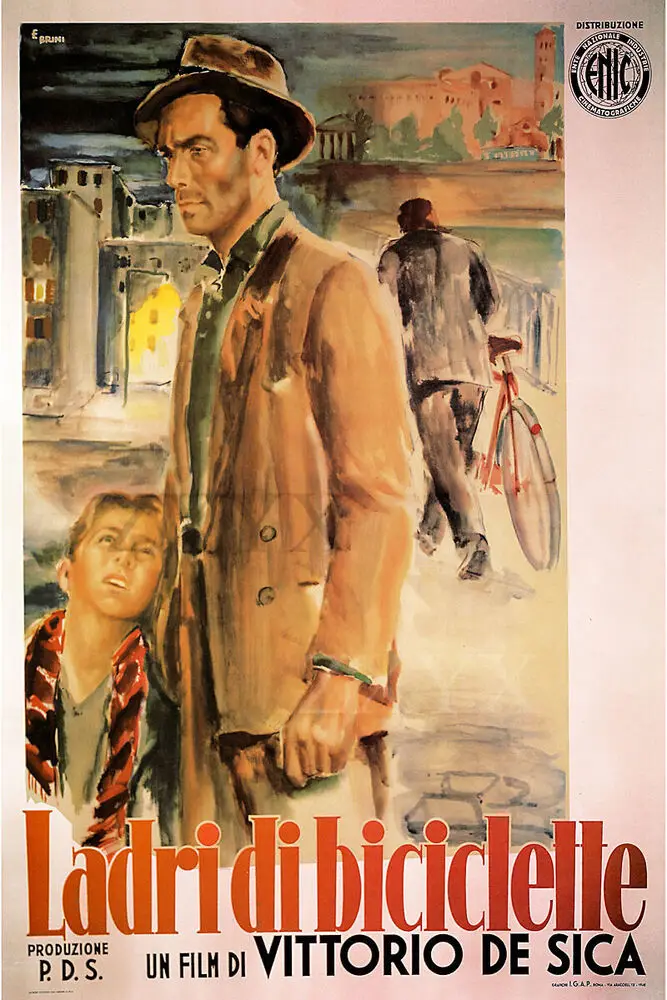 Ladri Di Biciclette Italian Bicycle Ladders Vintage Movie Poster