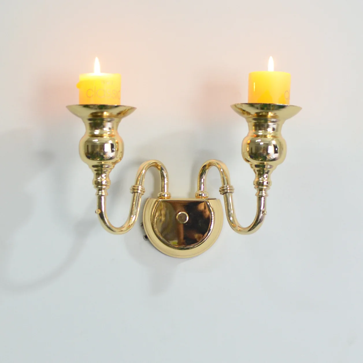 Gold Wall Candle Holder Tealight Hanging Candlestick Rustic Metal