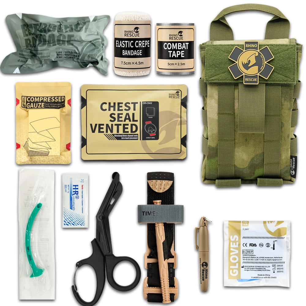 

Rhino Rescue Tactical Trauma Kit First Aid Kit Molle Military Kit Bag Combat Emergency Ifak Pouch Gear Outdoor Camping Kit