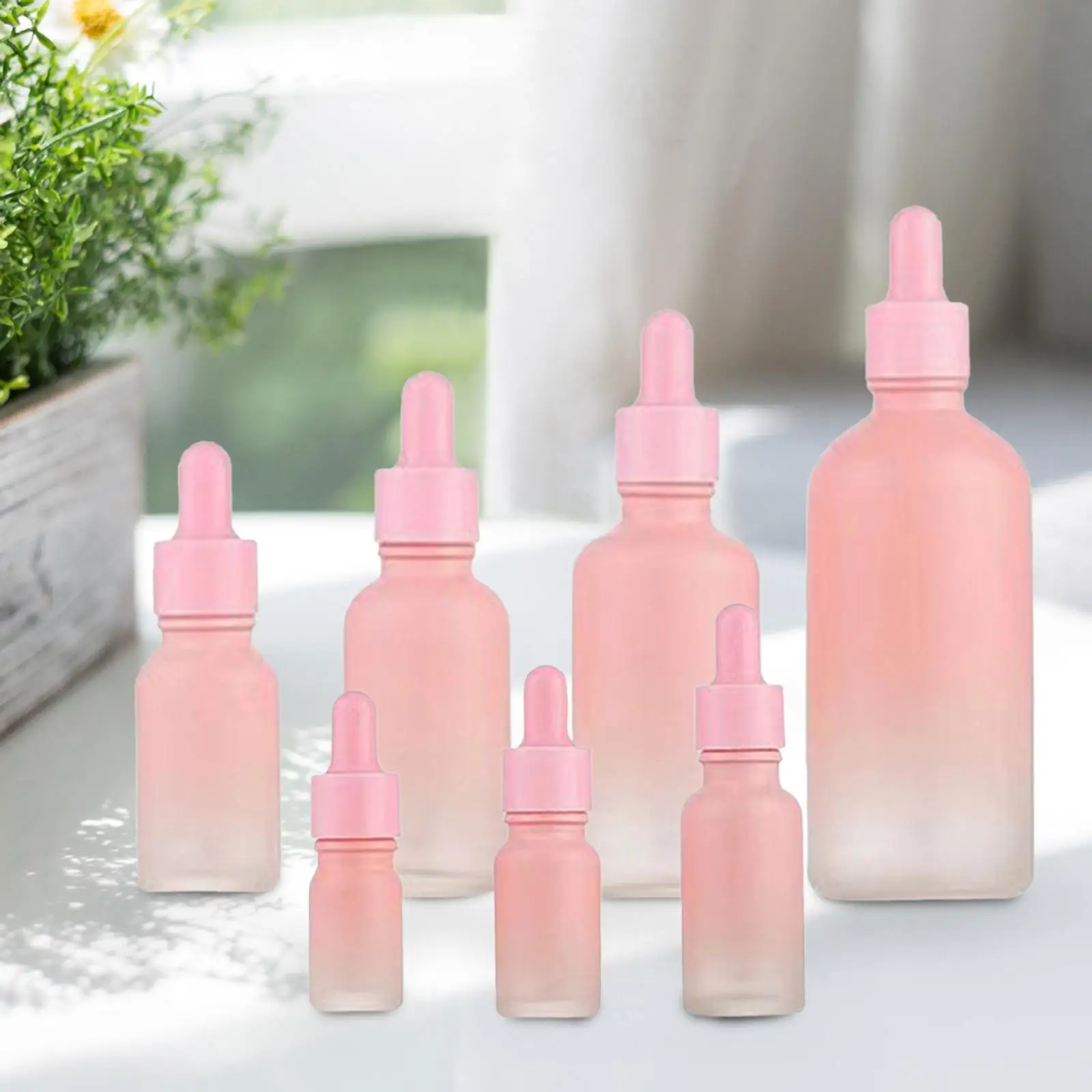 

Dropper Bottle Liquids Travel Bottles Pipette 1 Set Refillable Durable Storage Sample Fittngs Easy to Use Pink Frosted Glass