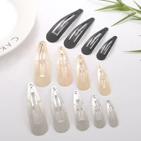 100Pcs 4cm 5cm 6cm 7cm 8cm Water Drop BB Hair Clip Gold Silver Black Snap Hairpins Barrettes for DIY Hair Accessories Headwear