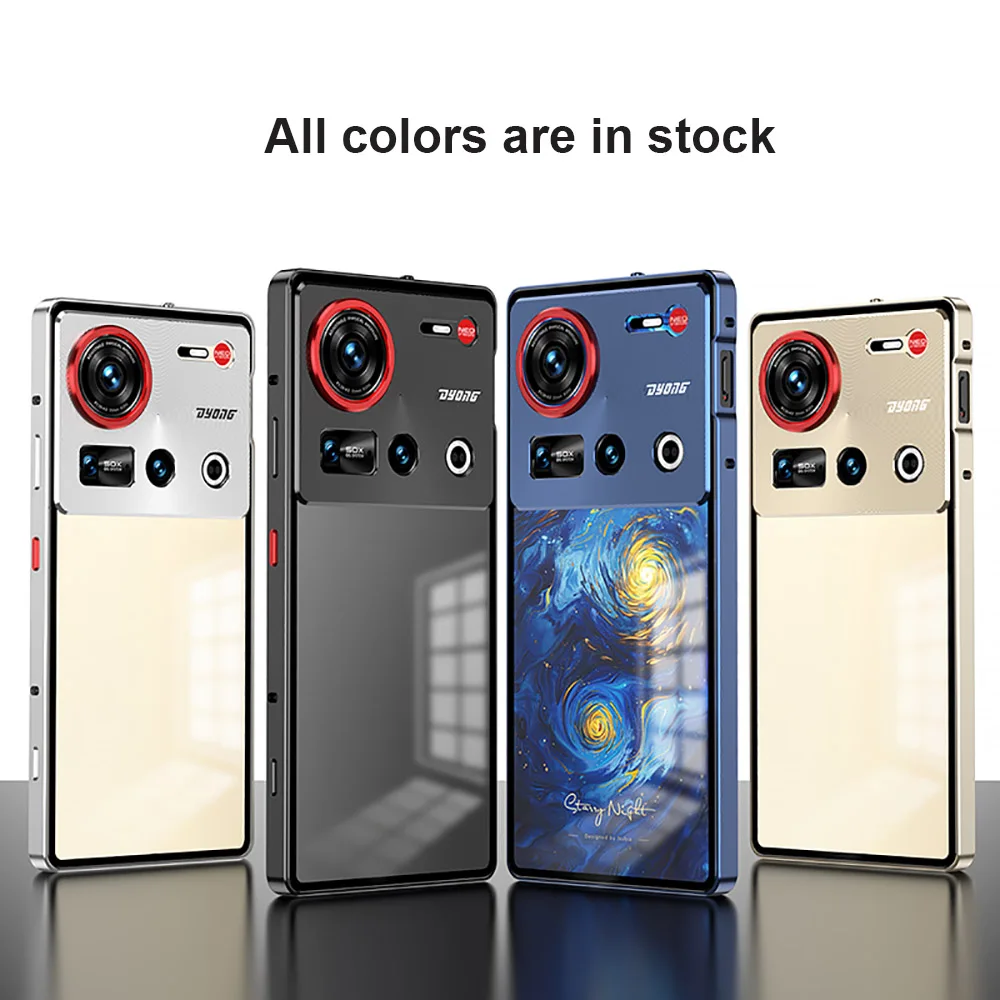 Luxury Magnetic Metal Case with Glossy Aluminum Frame and Camera Protector