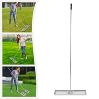 Lawn Leveling Rake, Soil Lawn Rake, Lawn Leveling Tool with Handle for Garden Golf Lawn Far 1
