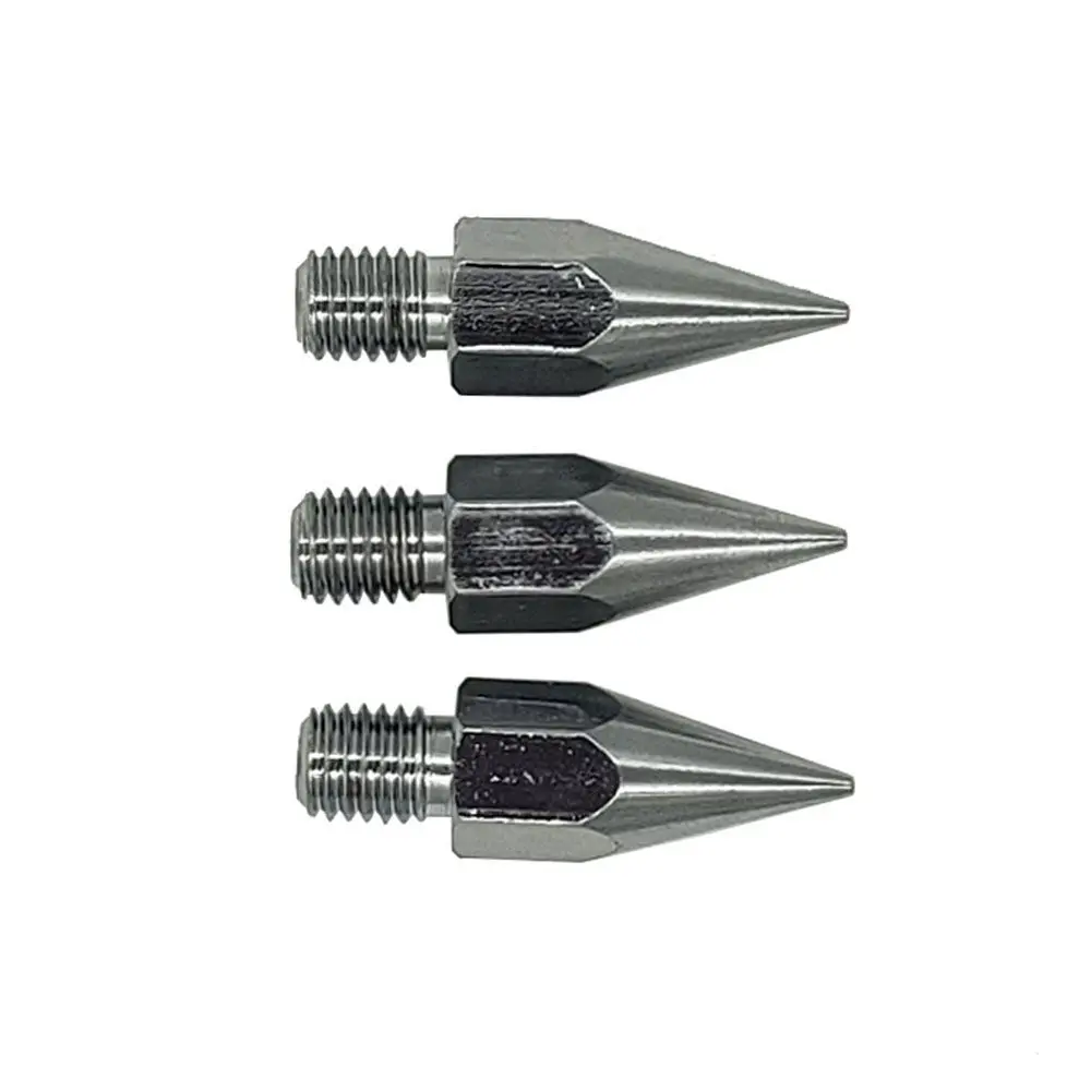 

3Pcs Length 33mm Mini Pole Point Tip For Mini Prism GPS Pole - M10 Thread Steel