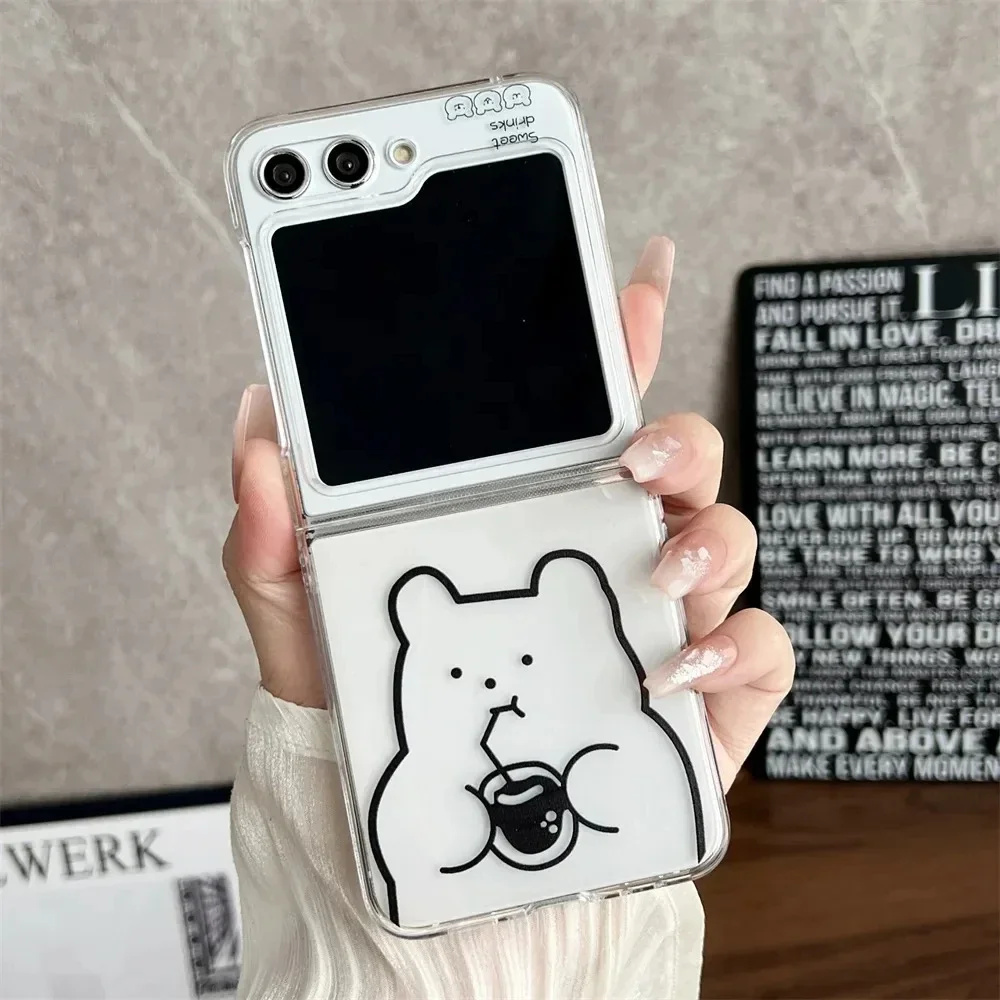 Adorable Bear Cartoon Soft Anti-Fall Transparent Phone Case