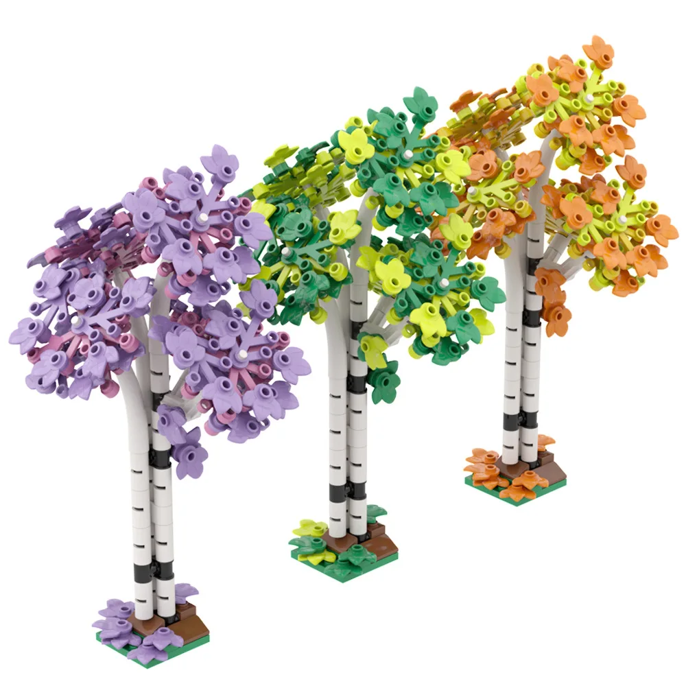 MOC Assembled 152PCS Poplar Tree Big Banyan Building Blocks City Plant Scene Ornaments Toys Bricks DIY Model Parts Set For Kids