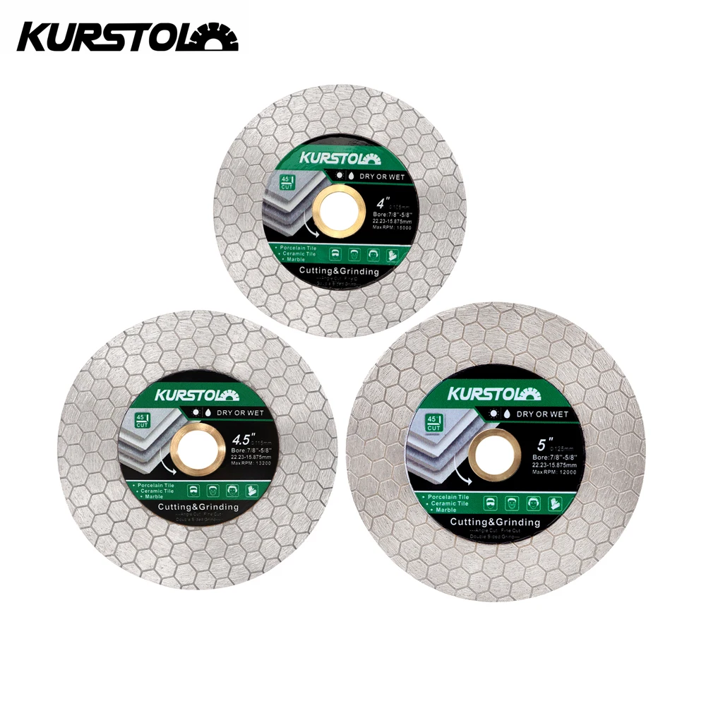 KURSTOL 105/115/125mm Diamond Cutting Grinding Disc Double-sided Cutter Granite Ceramic Grinder Marble Tile Cutting Saw Blade brschnitt 1pc 105 115 125mm diamond saw cutting grinding saw blades cutting disc stone marble granite