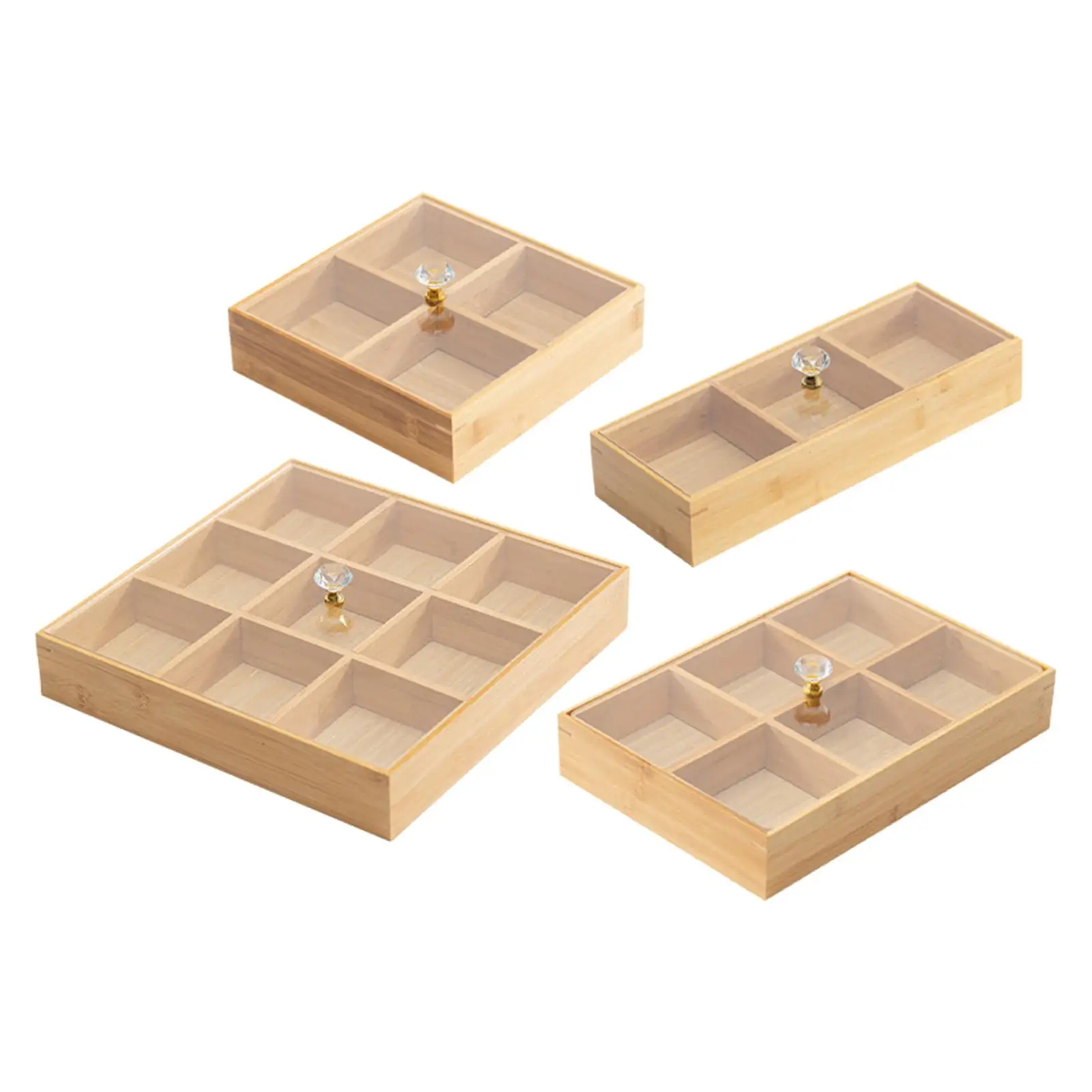 Dried Fruit Storage Tray Wood Snack Storage Container Snack Serving Plate Dishes with Lid for Dessert Nuts  Fruits Snacks