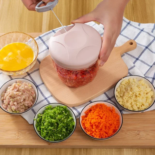 500/900ML Hand Chopper Manual Rope Food Processor Silcer Shredder Salad Maker Garlic Onion Cutter Kitchen Tool Accessories 2
