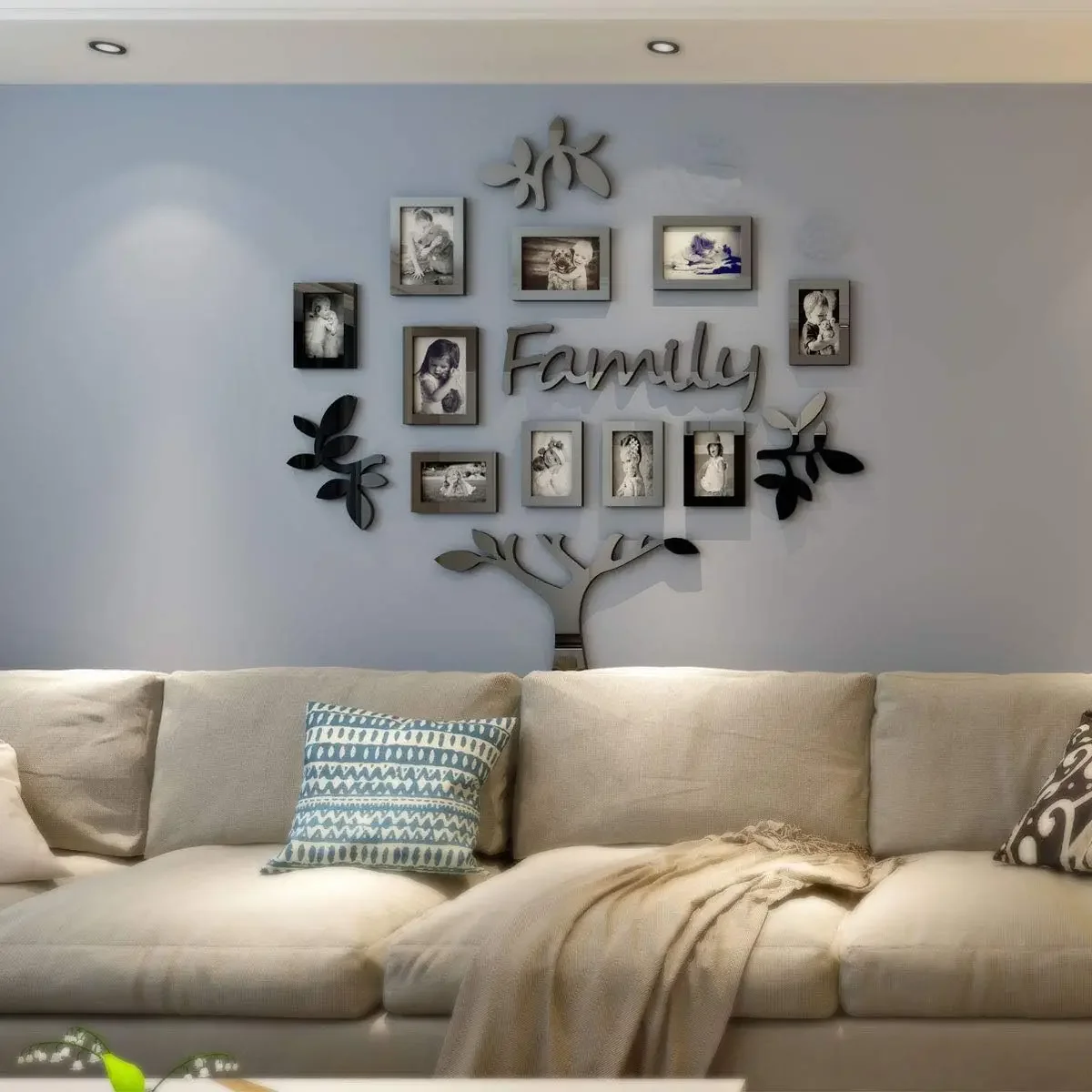 3D Acrylic Family Photo Tree Wall Stickers For Living Room DIY Photo Frame Tree