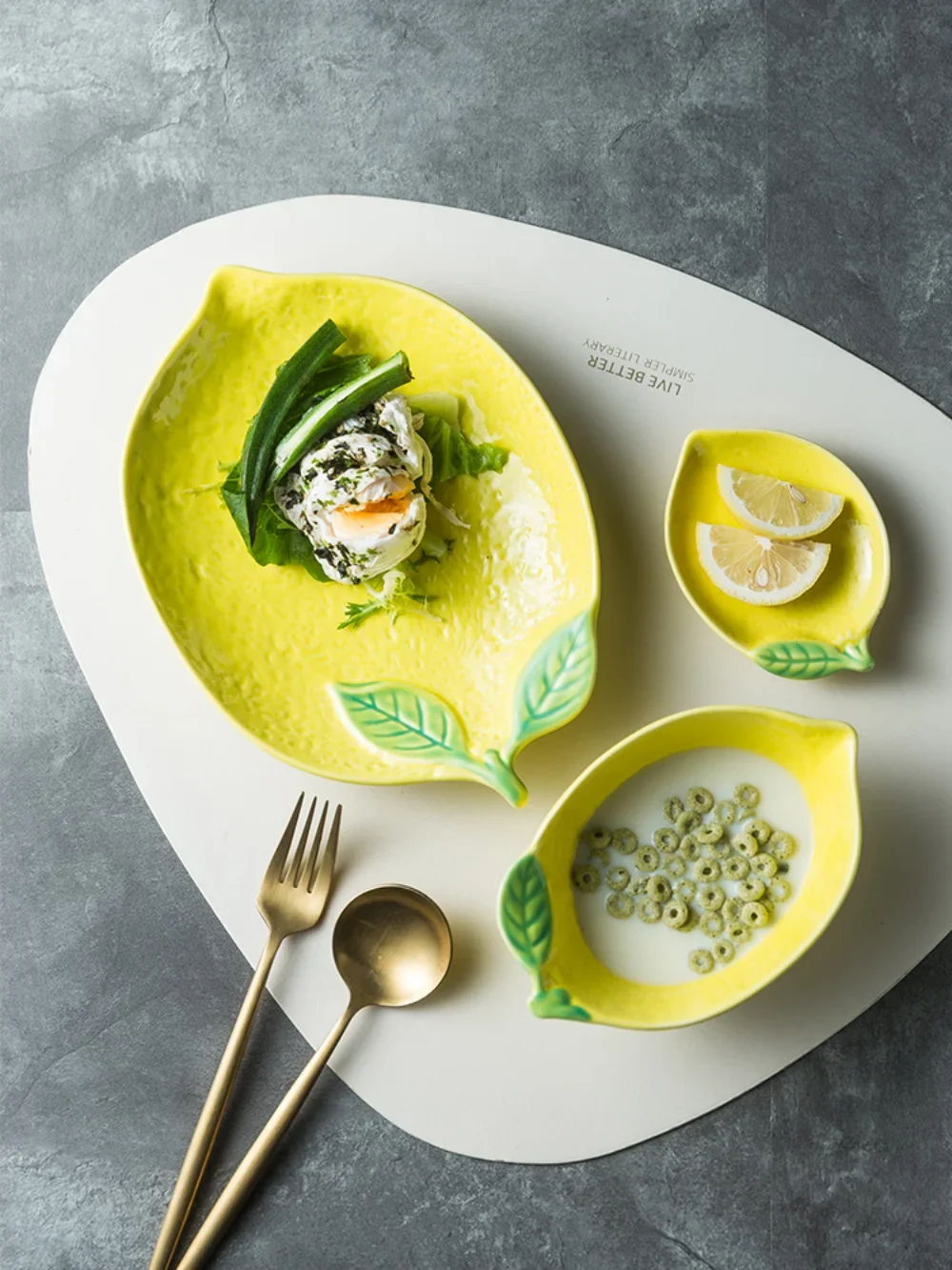European Lemon Shape Dinner Plate Creative Cute Sauce Dish Ceramic Kitchen Tableware Dessert Breakfast Plate Rice Soup Bowl dining dish