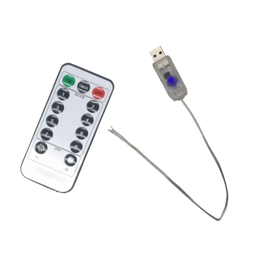 5V Strips Light Remote Controller USB Circuit Board 8 Modes Light Strip Remote Control Fit for 100LED/200LED for Outdoor Garden