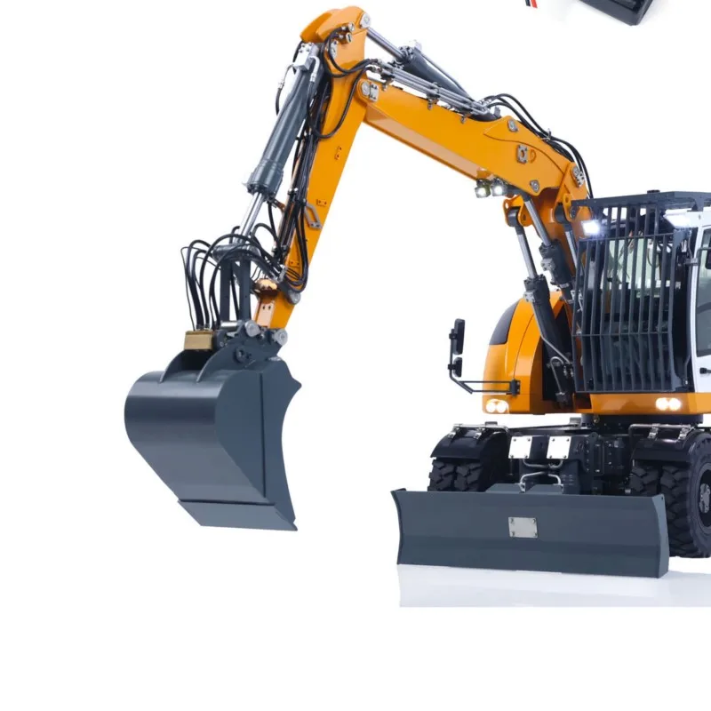 RTR 1/14 LR914 PRO MAX 메탈 4WD RC 유압식 휠 굴삭기 11방향 밸브 무선 조종 굴착기 PL18EV Lite 라이트 사운드