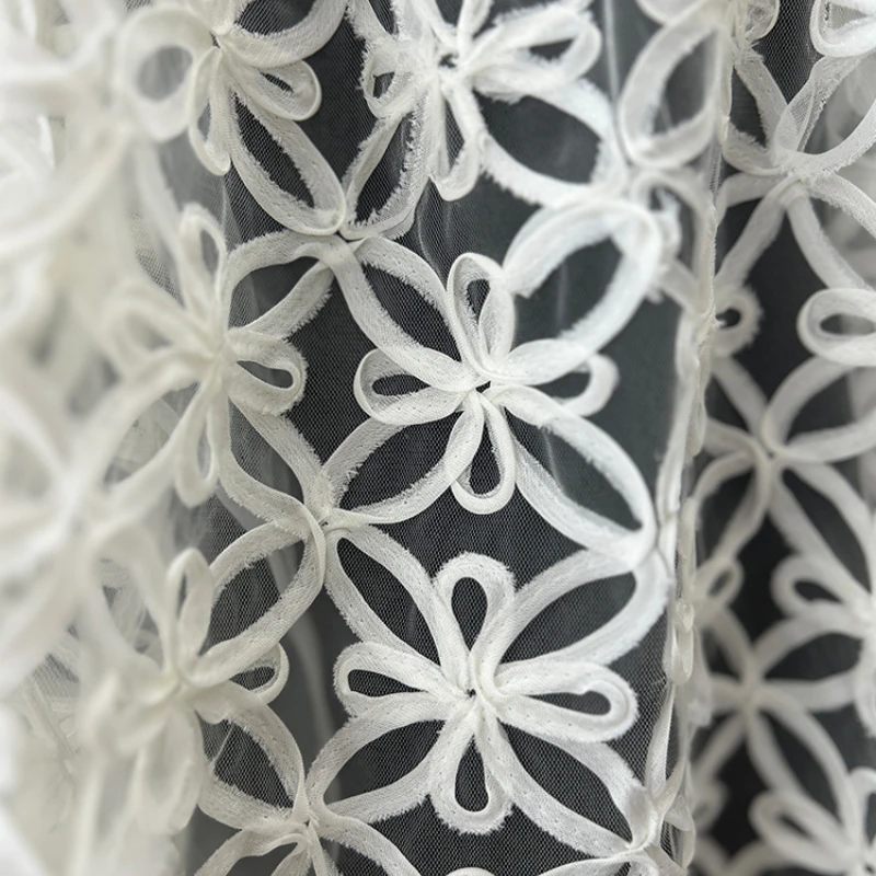 Tela de malla tejida creativa ahuecada perspectiva suave falda de